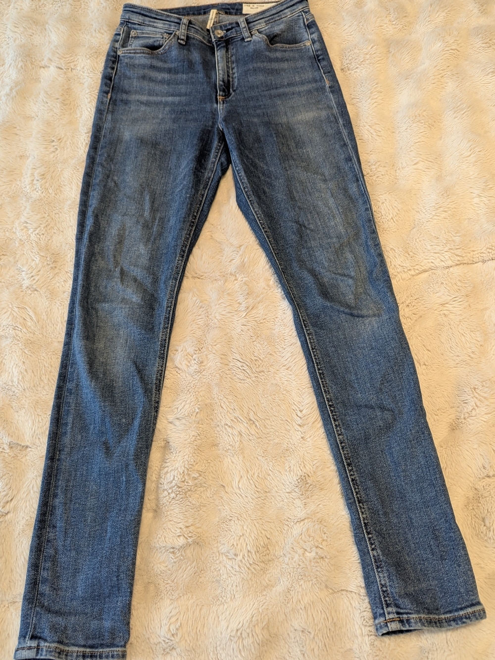 Rag & Bone Medium Wash Skinny Jeans High Rise Premium Denim - Picture 2 of 6